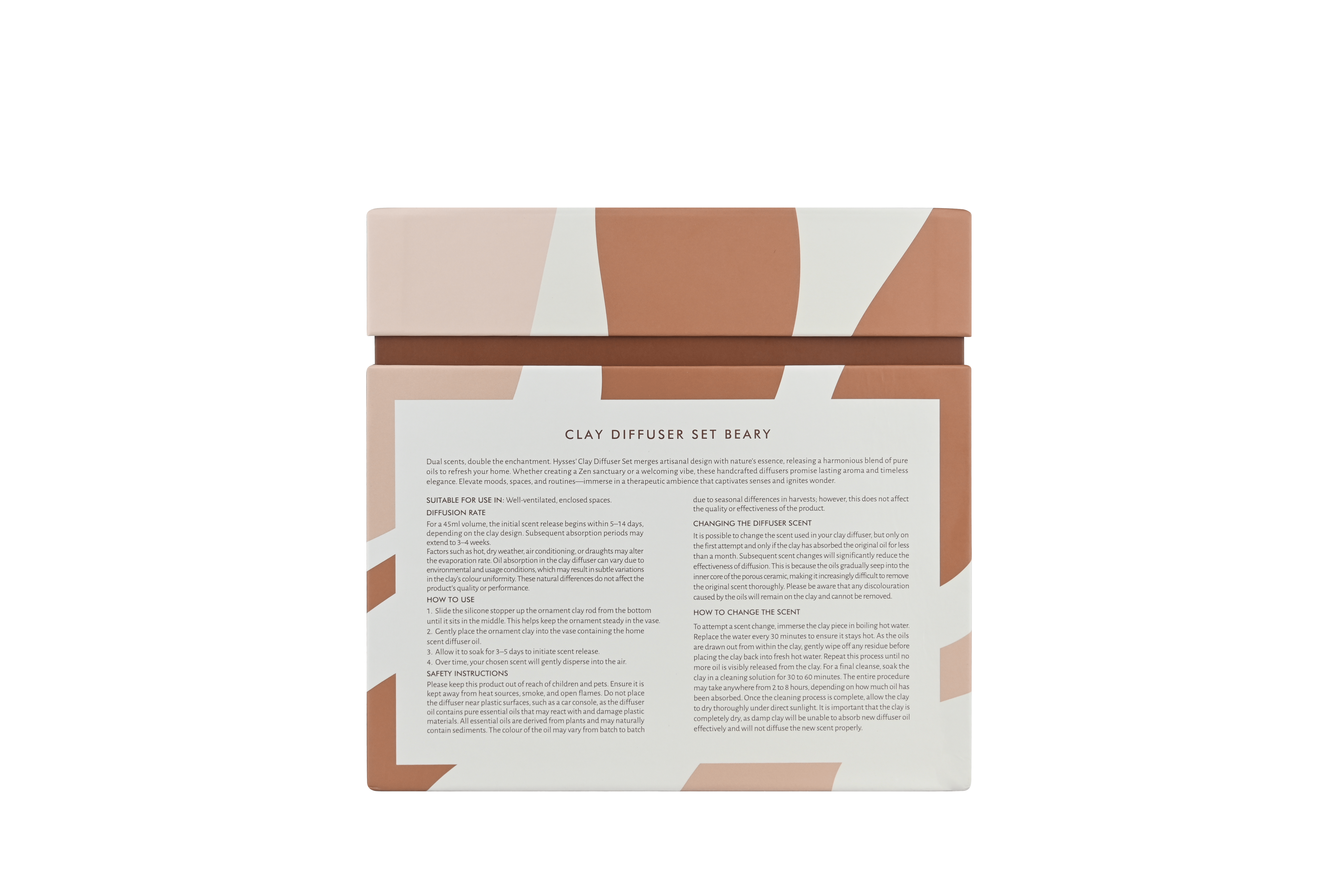 Hysses Singapore Home & Scent Clay Diffuser Set of 2, Beary (Yuzu Vetiver & Bergamot Jasmine)