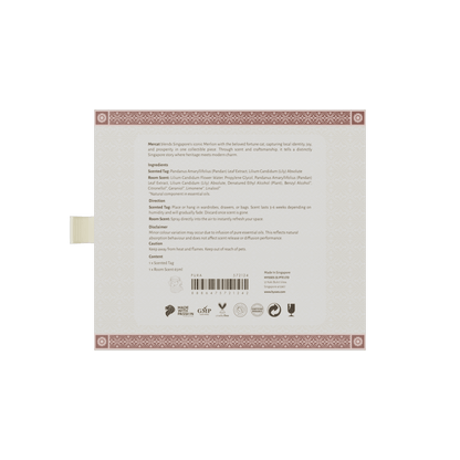 Hysses Singapore Home & Scent Gift Set of 2, Pura Mercat Scented Tag & Room Scent, Pandanus Lily