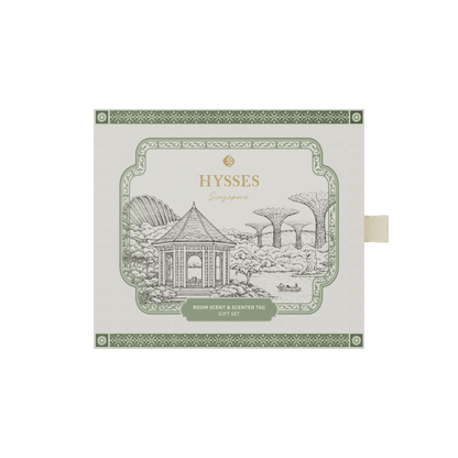 Hysses Singapore Home & Scent Gift Set of 2, Tasek Mercat Scented Tag & Room Scent, Pandanus Lily