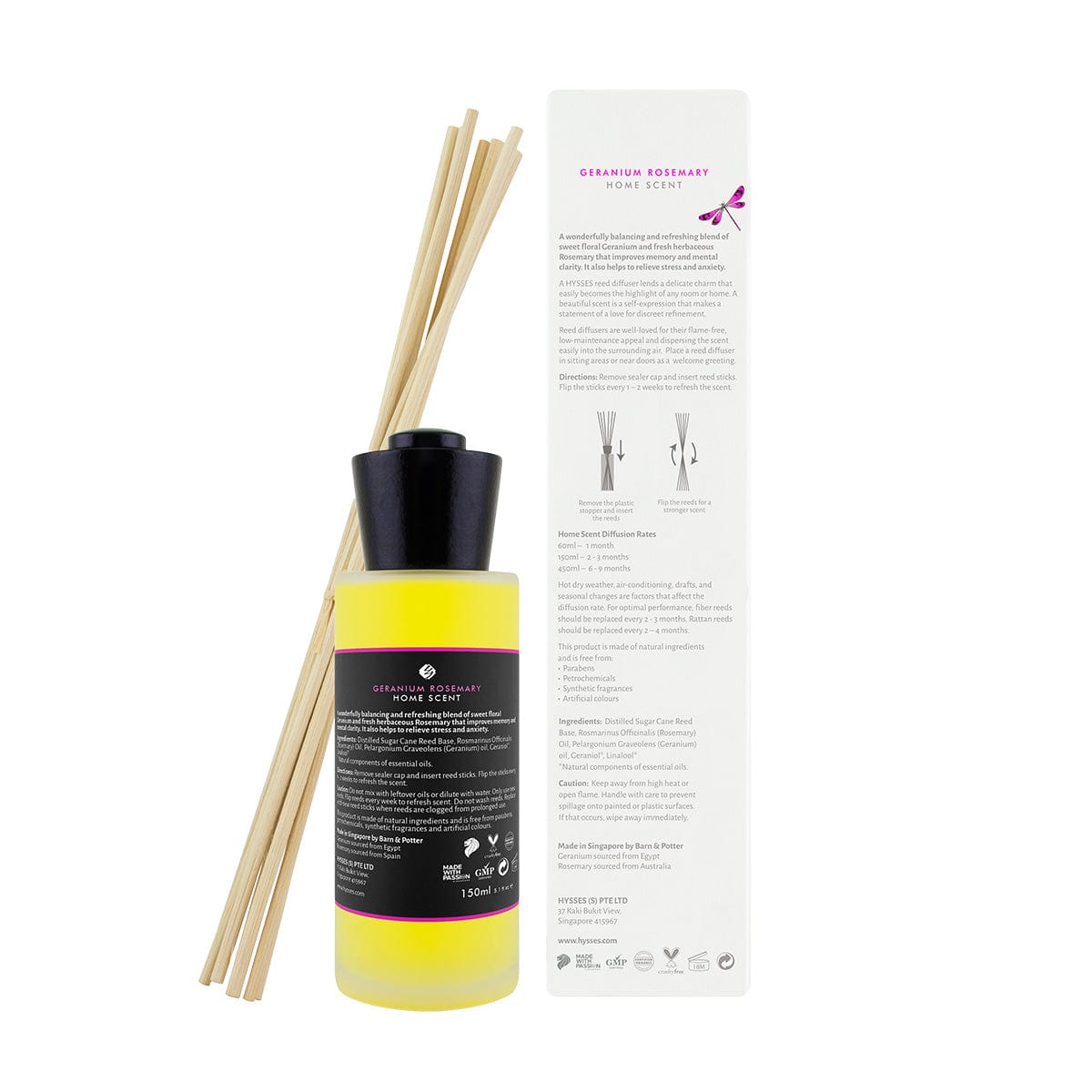 Hysses Singapore Home & Scent Home Scent Reed Diffuser Geranium Rosemary