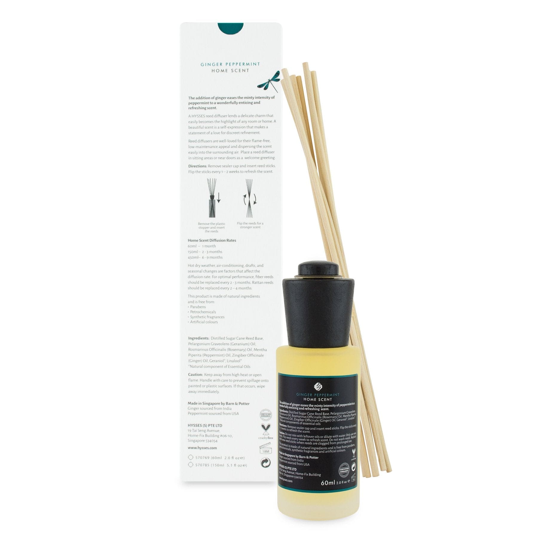 Hysses Singapore Home & Scent Home Scent Reed Diffuser Ginger Peppermint