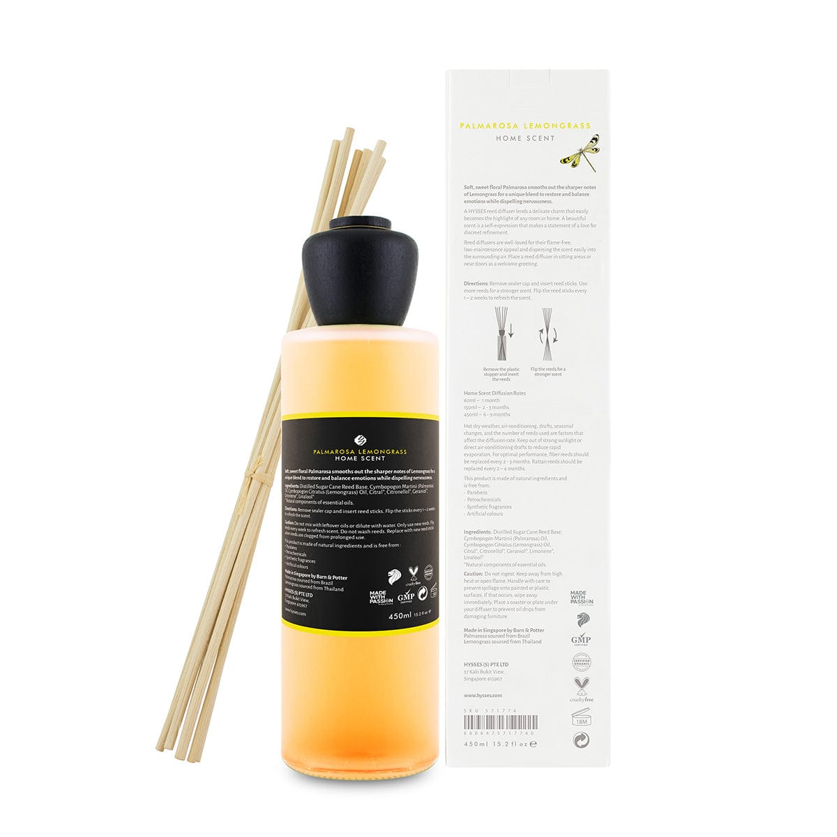 Hysses Singapore Home & Scent Home Scent Reed Diffuser Palmarosa Lemongrass