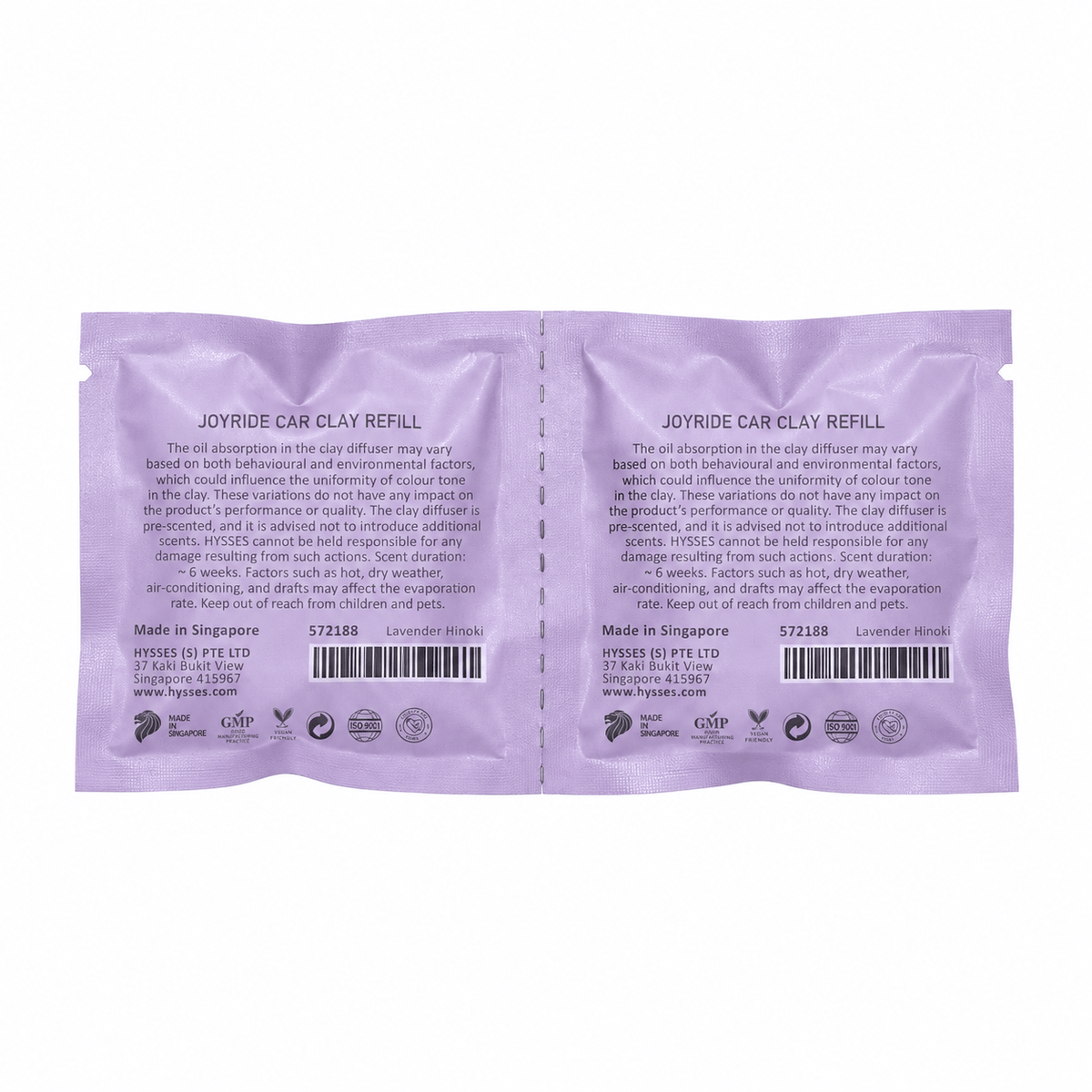 Hysses Singapore Home & Scent Joyride Car Clay Refill, Lavender Hinoki