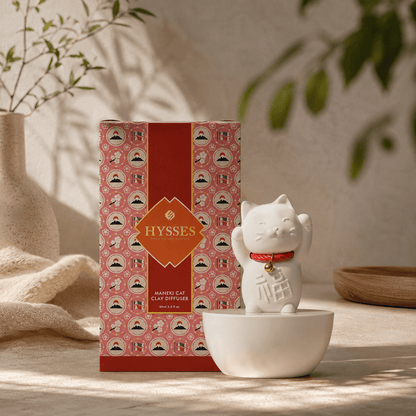Hysses Singapore Home & Scent Maneki Cat Clay Diffuser