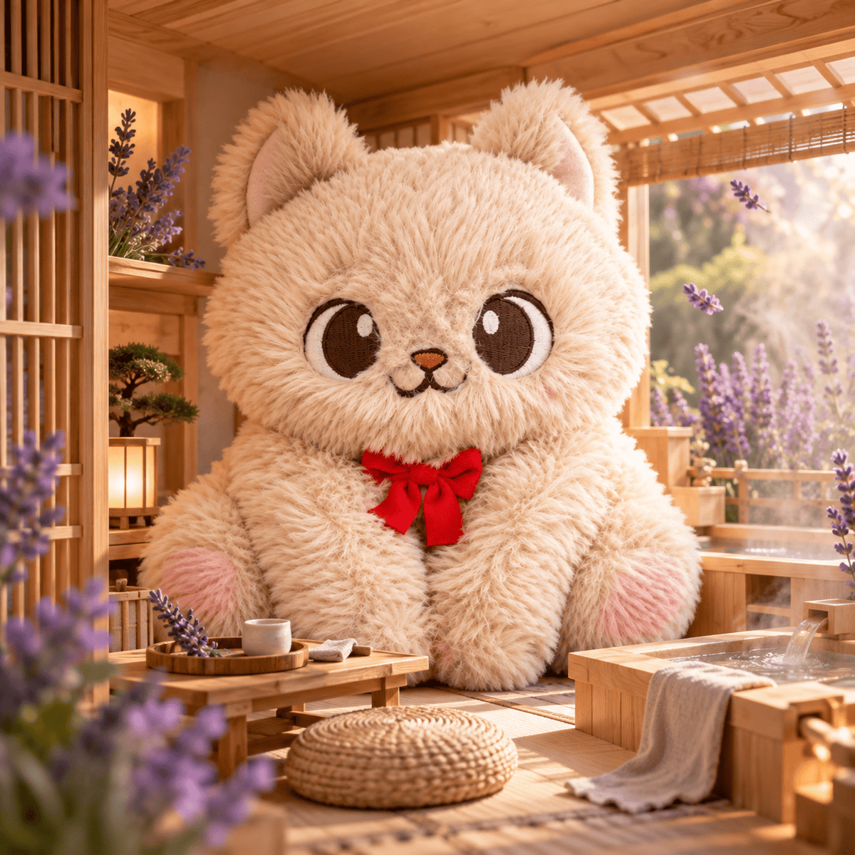 Hysses Singapore Home & Scent Maneki Chou Chou Plushie, Lavender Hinoki