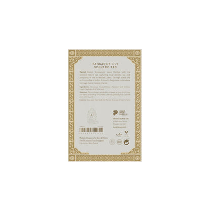 Hysses Singapore Home & Scent Mercat Scented Tag, Singa, Pandanus Lily