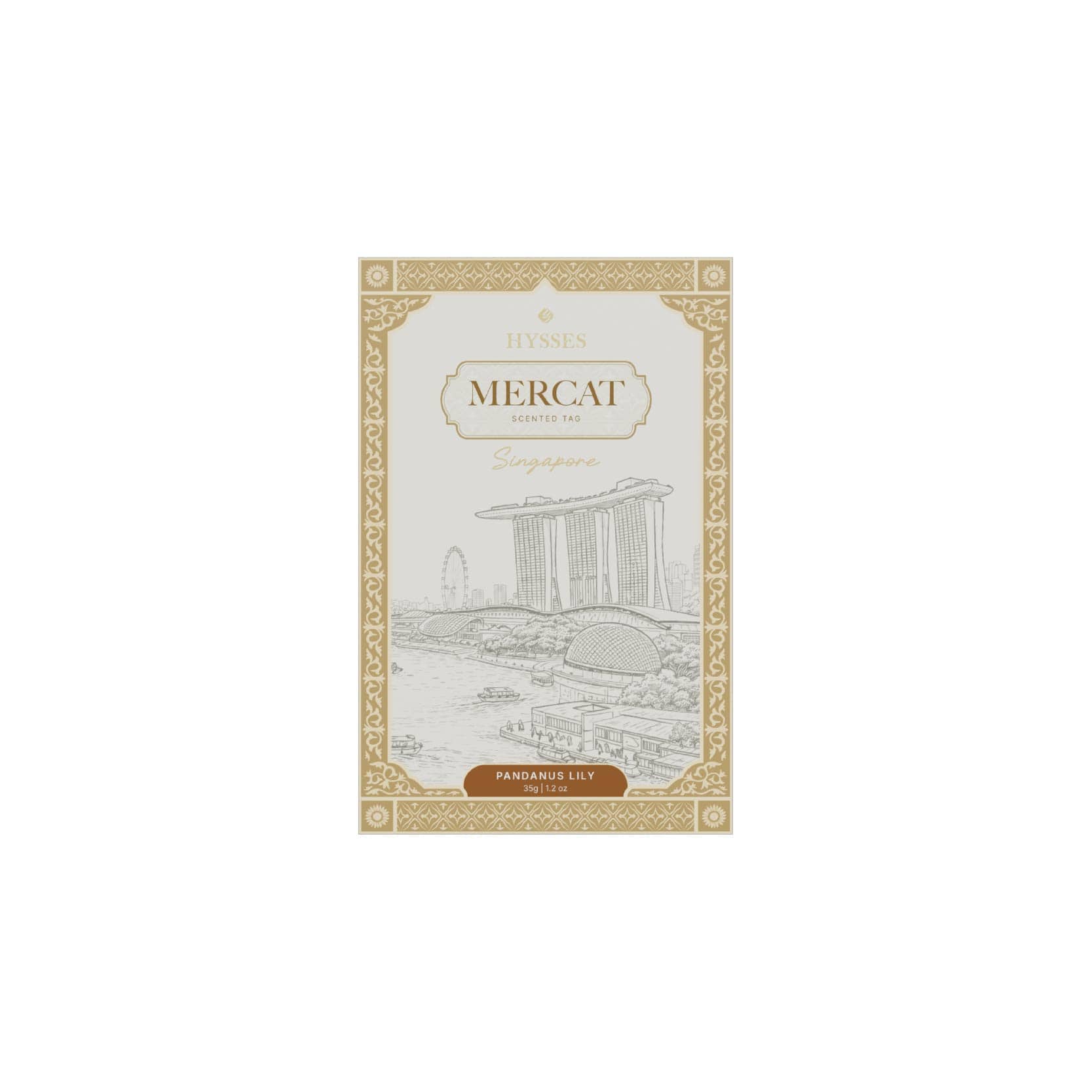 Hysses Singapore Home & Scent Mercat Scented Tag, Singa, Pandanus Lily