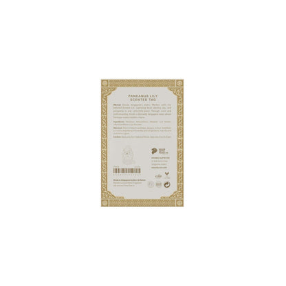Hysses Singapore Home & Scent Mercat Scented Tag, Singa, Pandanus Lily