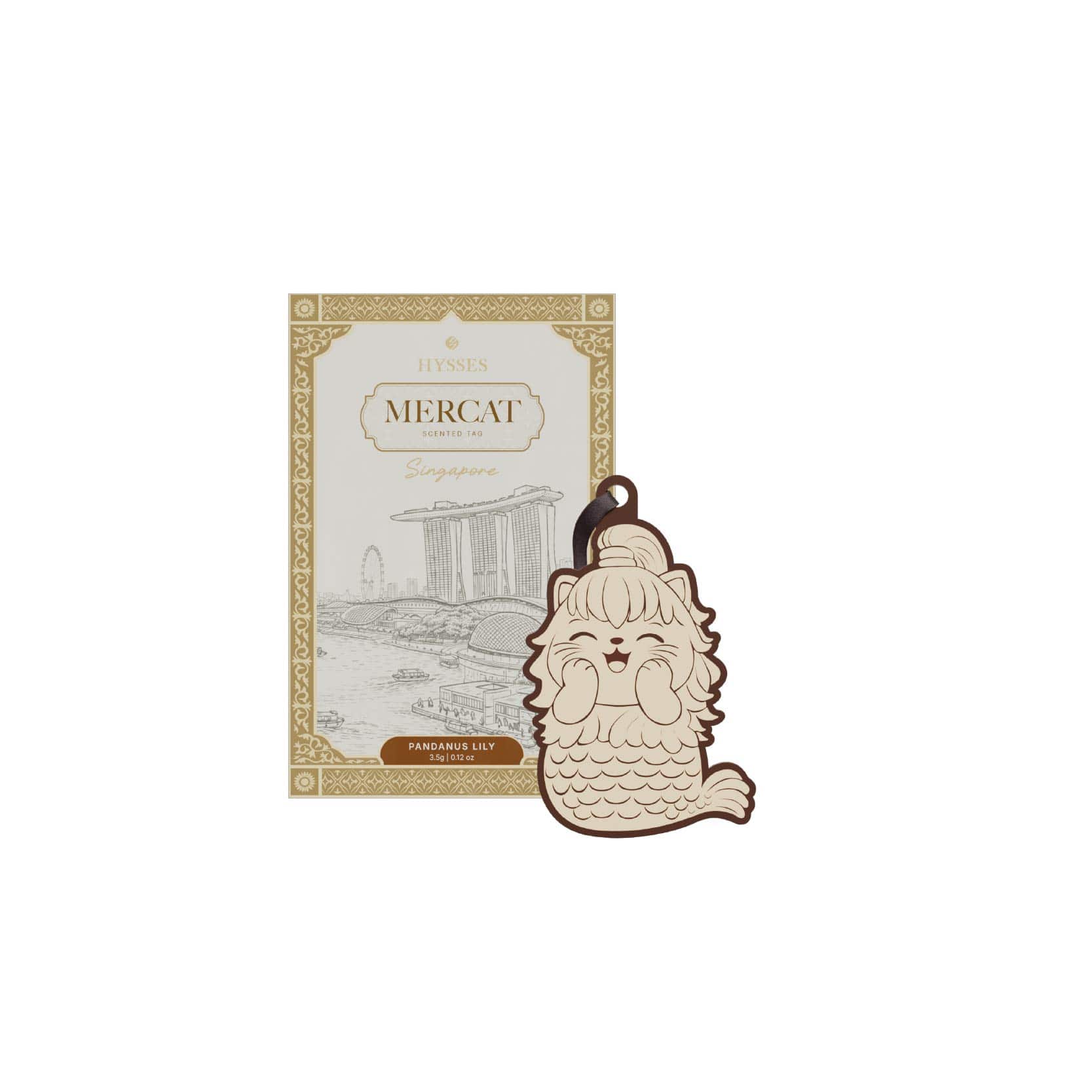 Hysses Singapore Home & Scent Mercat Scented Tag, Singa, Pandanus Lily