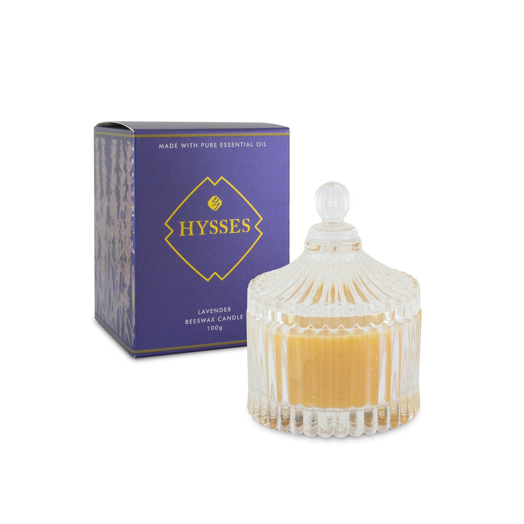 Hysses Home Scents 650g Beeswax Candle Lavender, 650g