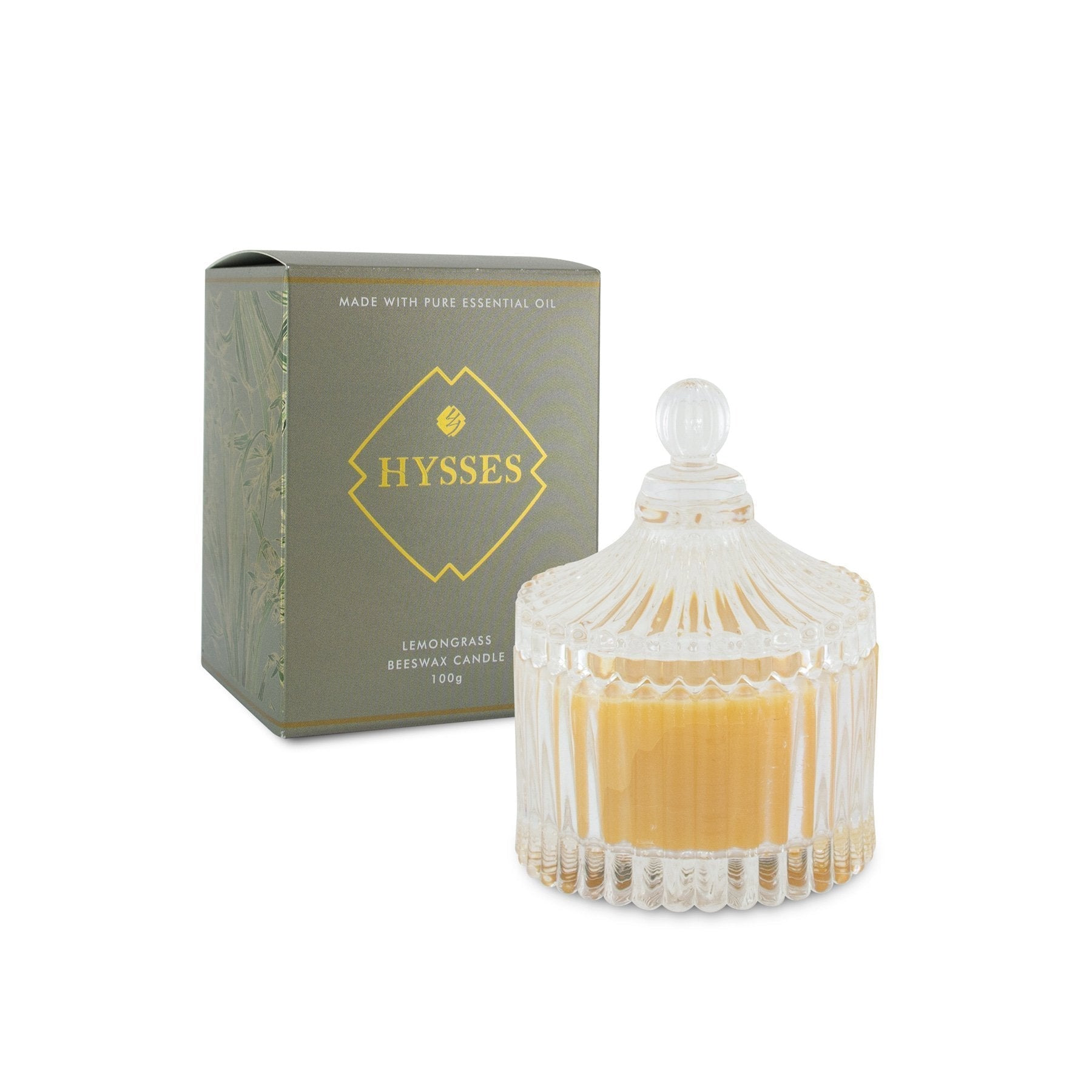 Hysses Home Scents 650g Beeswax Candle Lemongrass, 650g