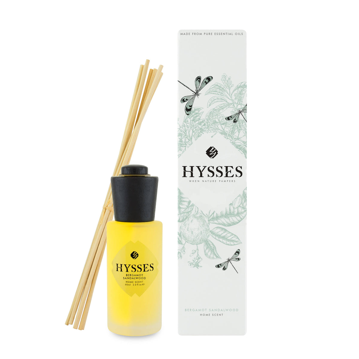 Hysses Home Scents 60ml Home Scent Reed Diffuser Bergamot Sandalwood