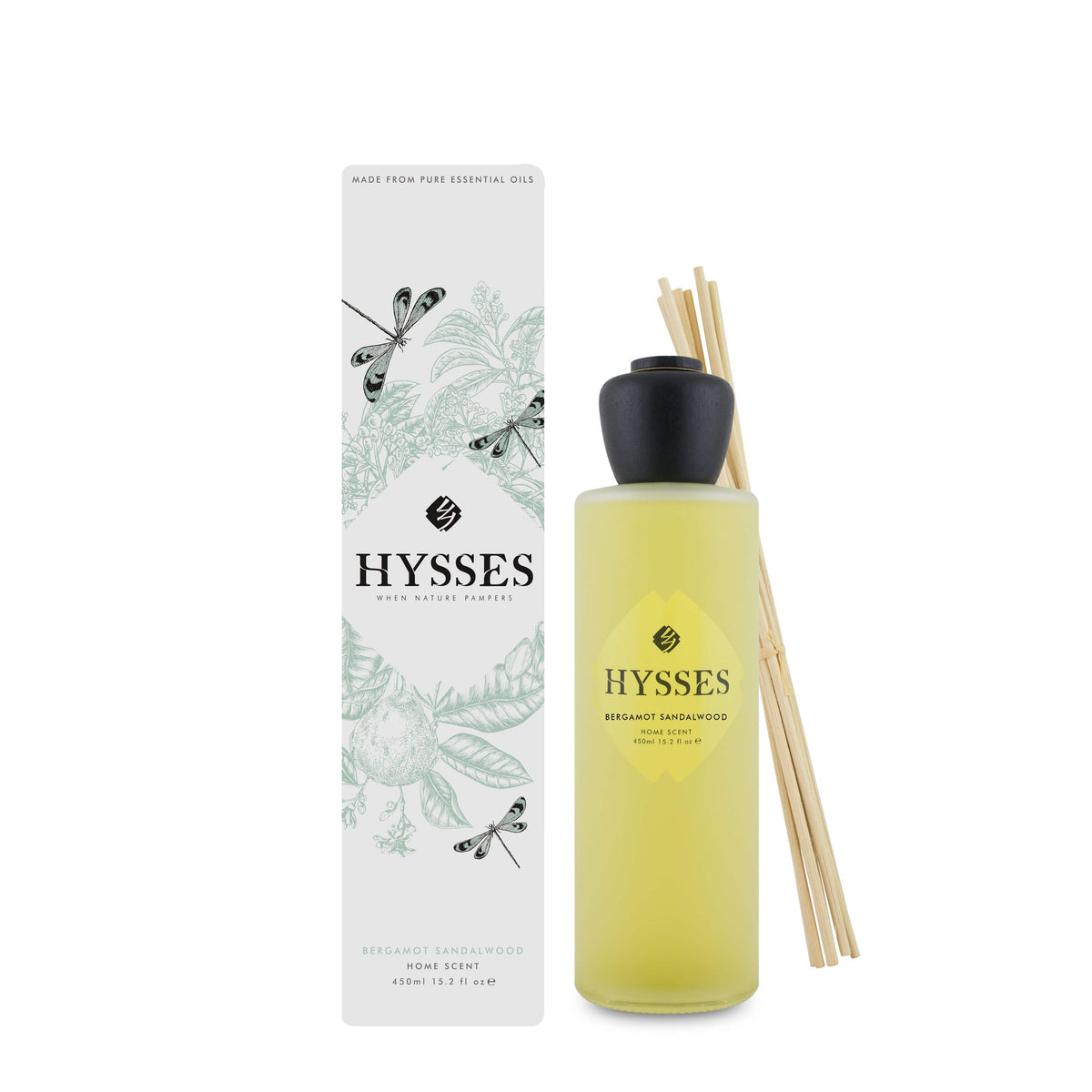 Hysses Home Scents 60ml Home Scent Reed Diffuser Bergamot Sandalwood, 60ml