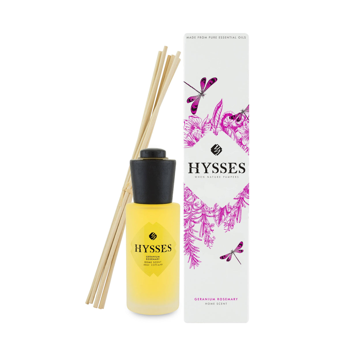 Hysses Home Scents 150ml Home Scent Reed Diffuser Geranium Rosemary, 150ml