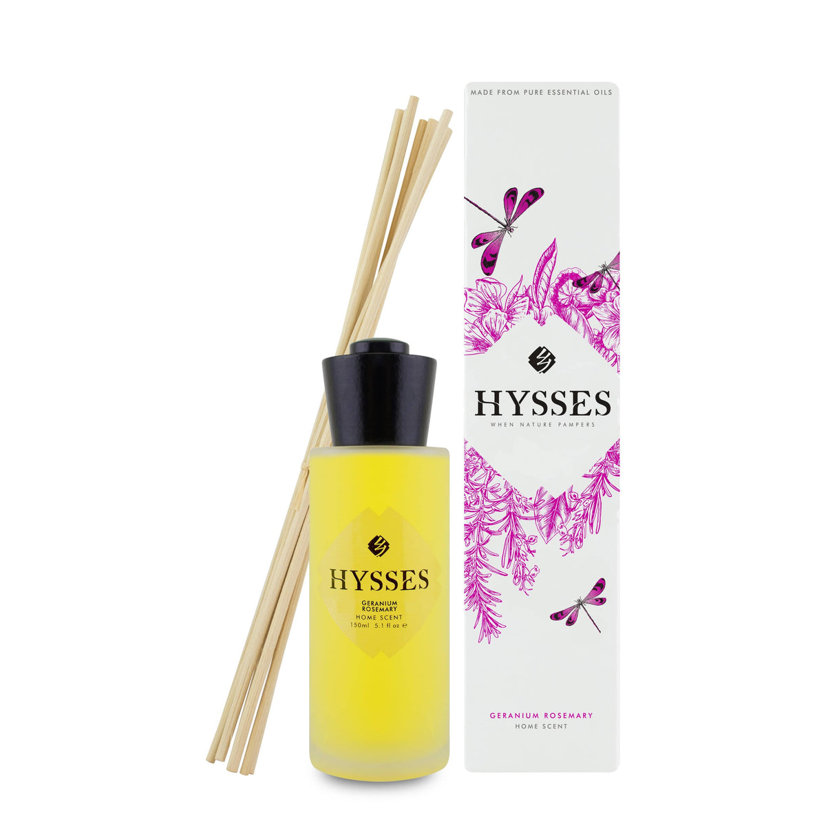 Hysses Home Scents 150ml Home Scent Reed Diffuser Geranium Rosemary, 150ml