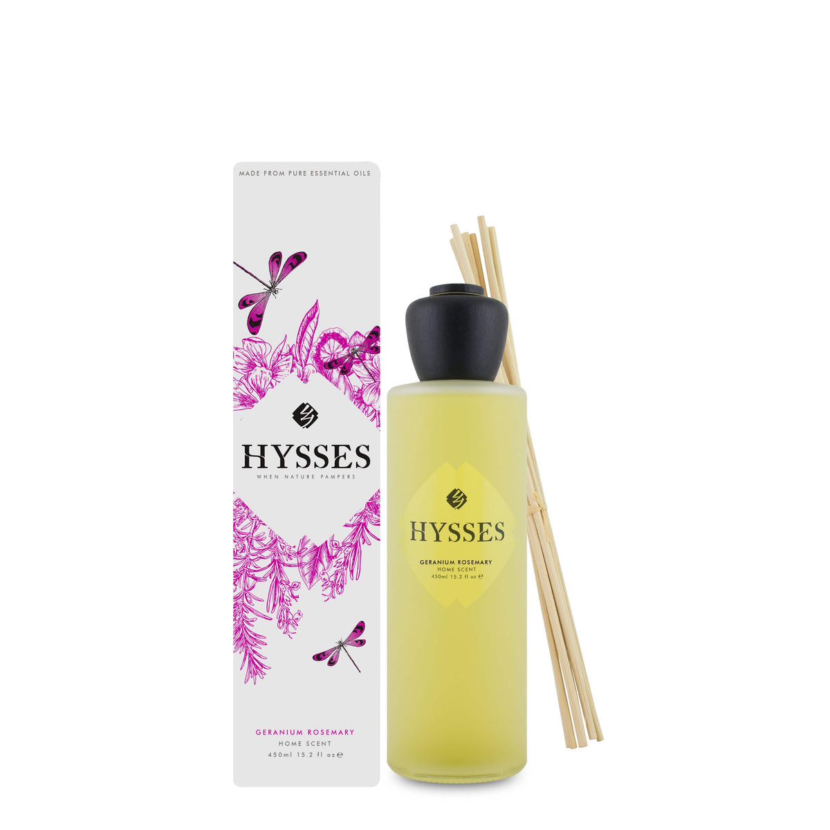 Hysses Home Scents 150ml Home Scent Reed Diffuser Geranium Rosemary, 150ml