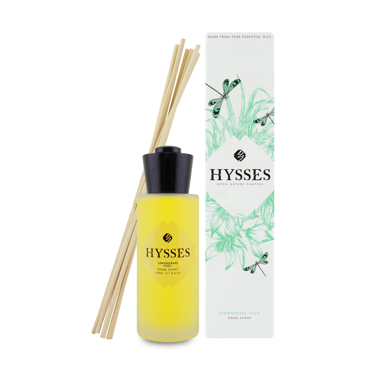 Hysses Home Scents 150ml Home Scent Reed Diffuser Lemongrass Yuzu, 150ml