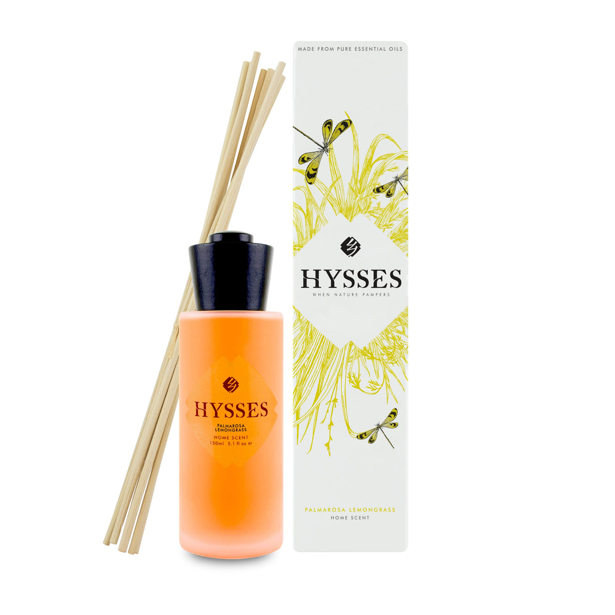 Hysses Home Scents 150ml Home Scent Reed Diffuser Palmarosa Lemongrass, 150ml