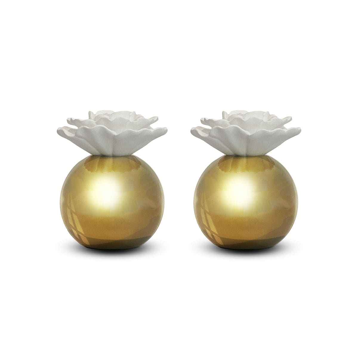 Hysses Home Scents Default Orion Gold Clay Diffuser Set of 2, Bergamot Sandalwood & Geranium Rosemary