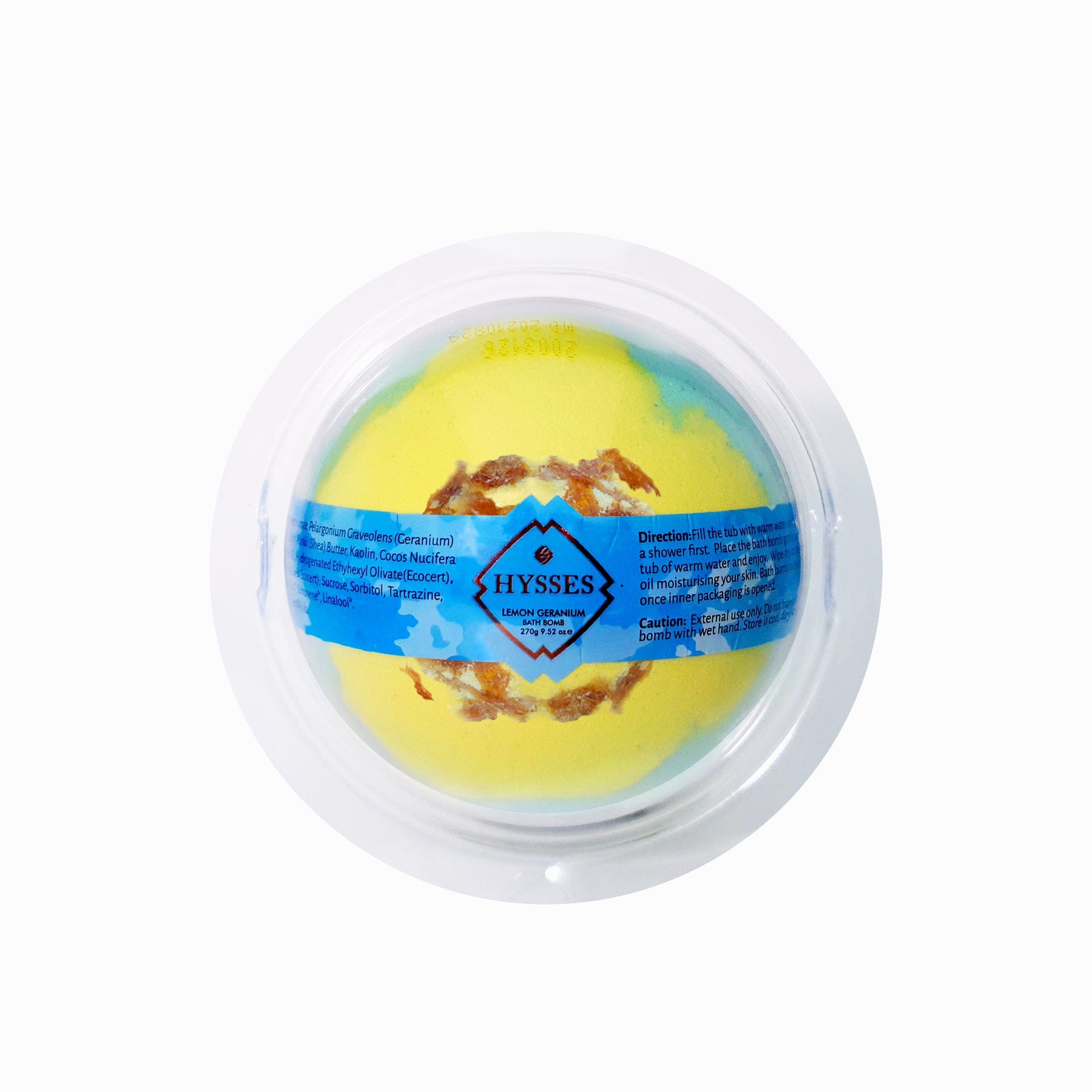 Hysses Body Care Bath Bomb, Lemon Geranium