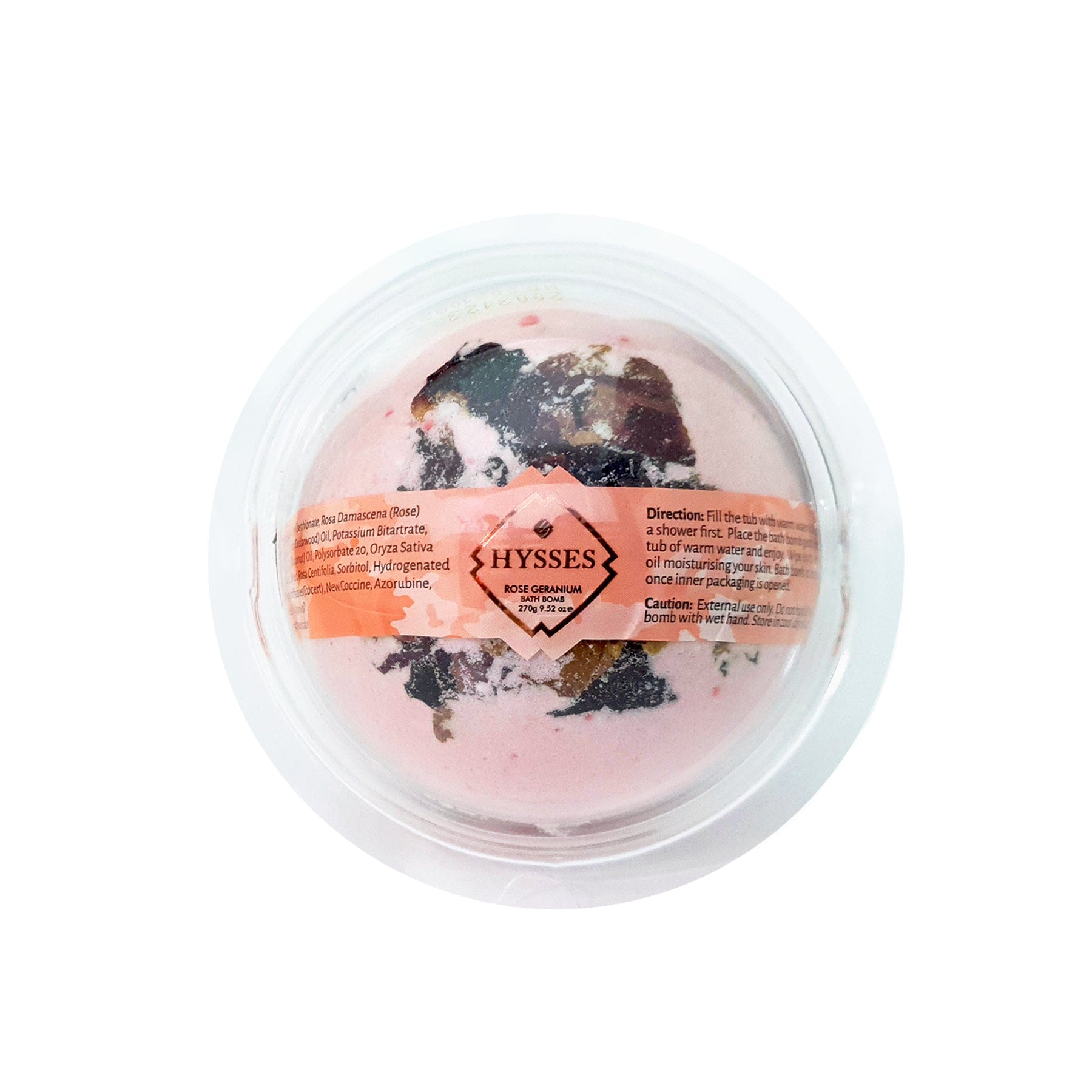 Hysses Body Care Bath Bomb, Rose Geranium