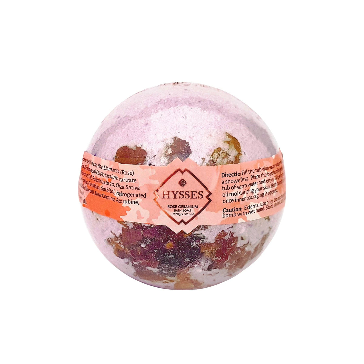 Hysses Body Care Bath Bomb, Rose Geranium