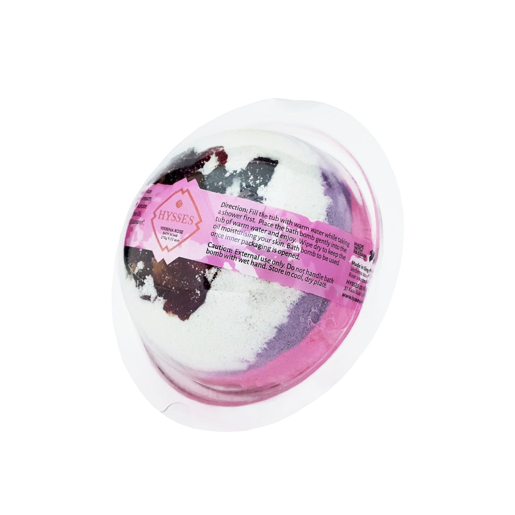 Hysses Body Care Bath Bomb, Verbena Rose