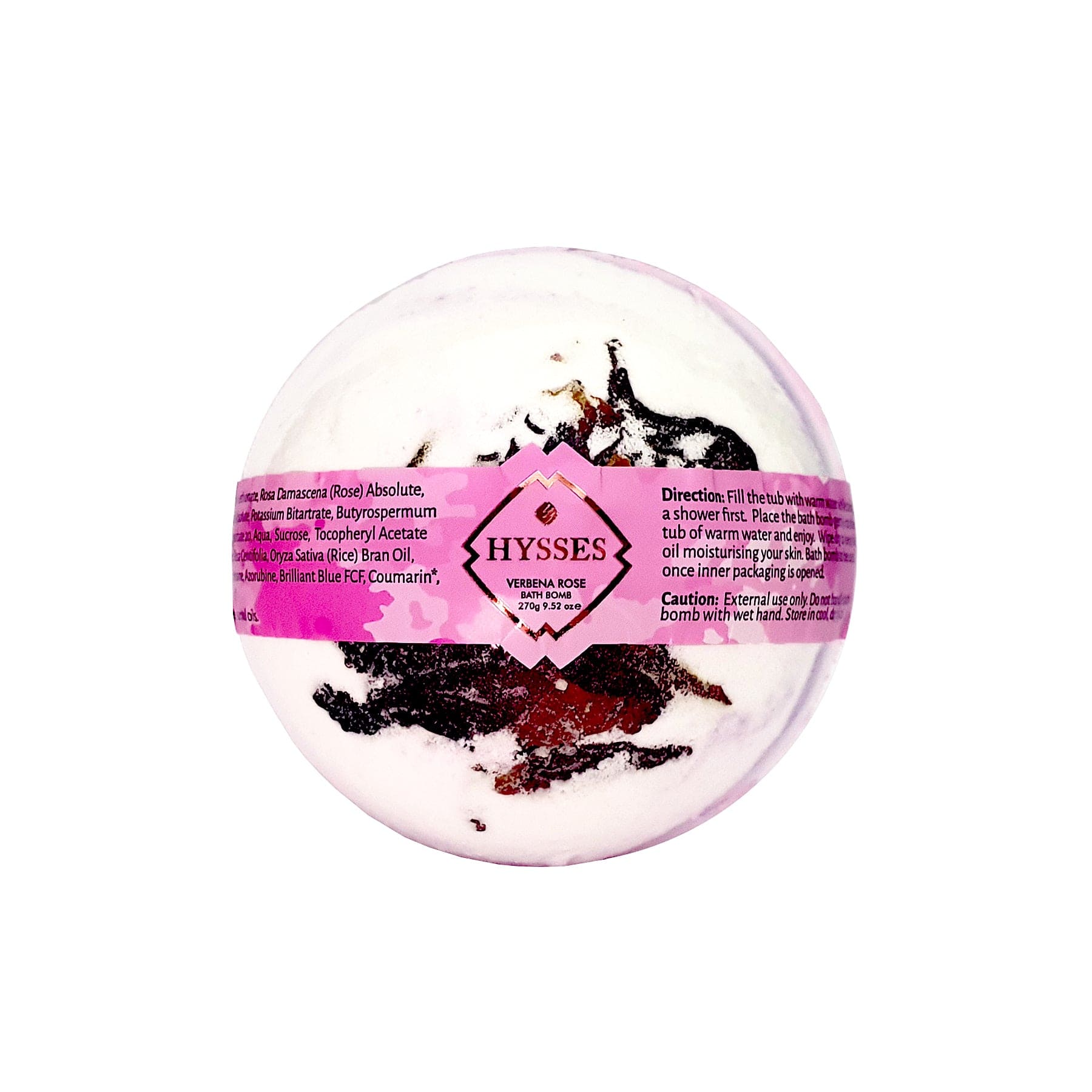 Hysses Body Care Bath Bomb, Verbena Rose