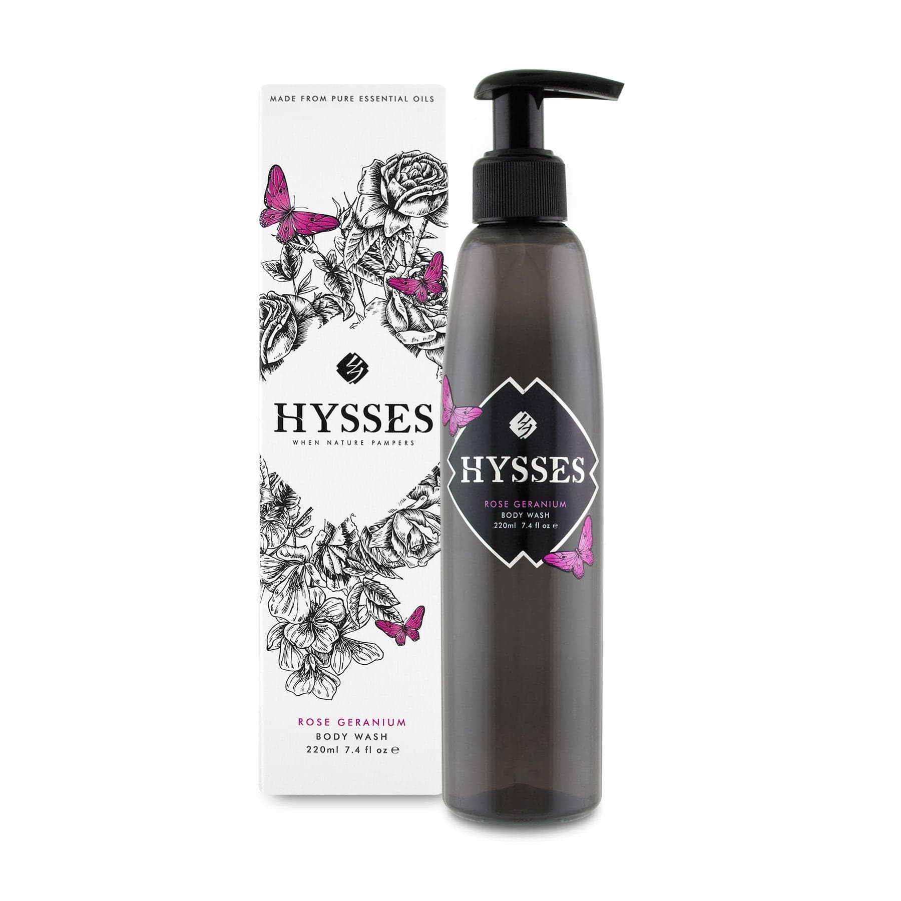 Hysses Body Care 220ml Body Wash Rose Geranium 220ml