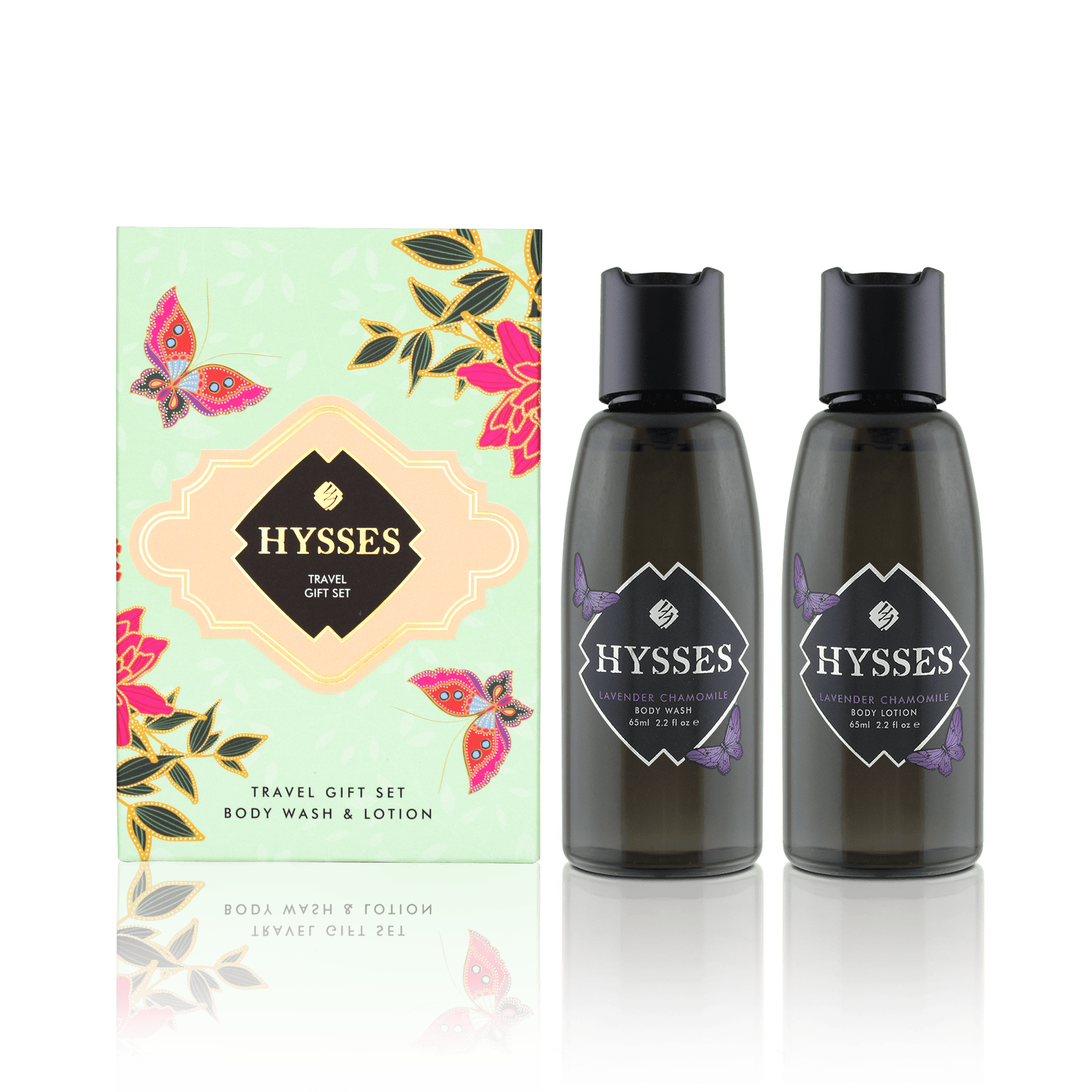 Hysses Body Care Bergamot Geranium Travel Gift Set (Body Wash & Lotion)