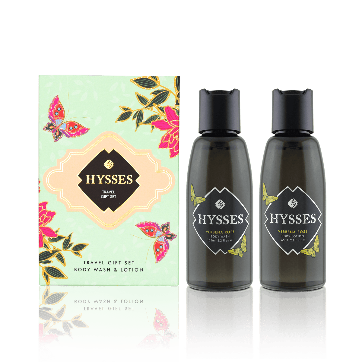 Hysses Body Care Verbena Rose Travel Gift Set (Body Wash &amp; Lotion)