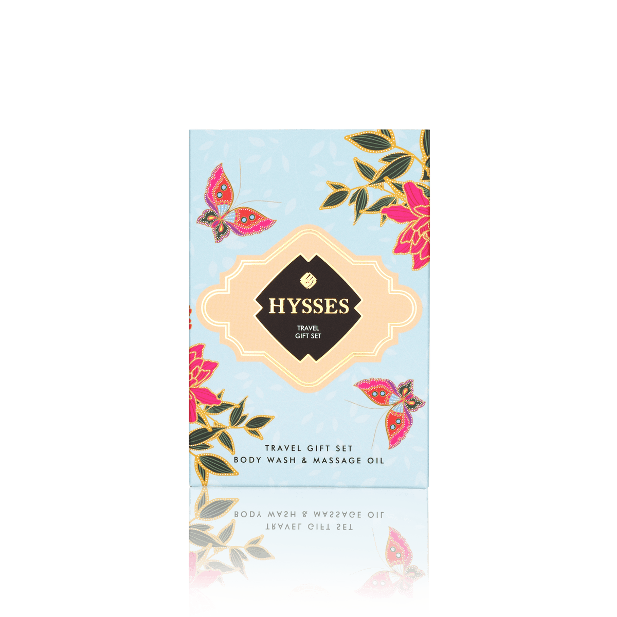 Hysses Body Care Travel Gift Set (Body Wash &amp; Massage Oil) Rose Geranium, 65ml