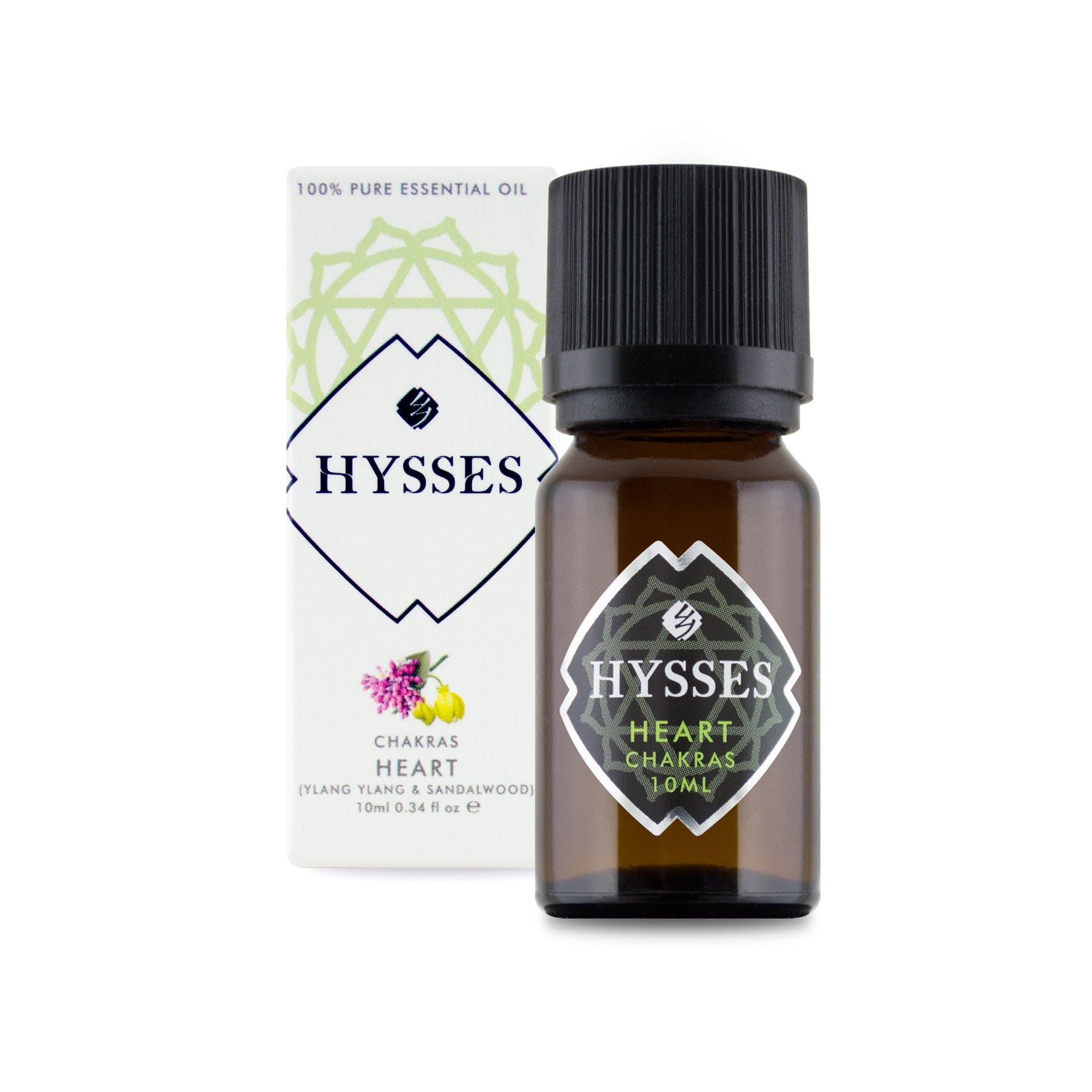 Hysses Essential Oil 10ml Chakras, Heart (Sandalwood & Ylang Ylang)