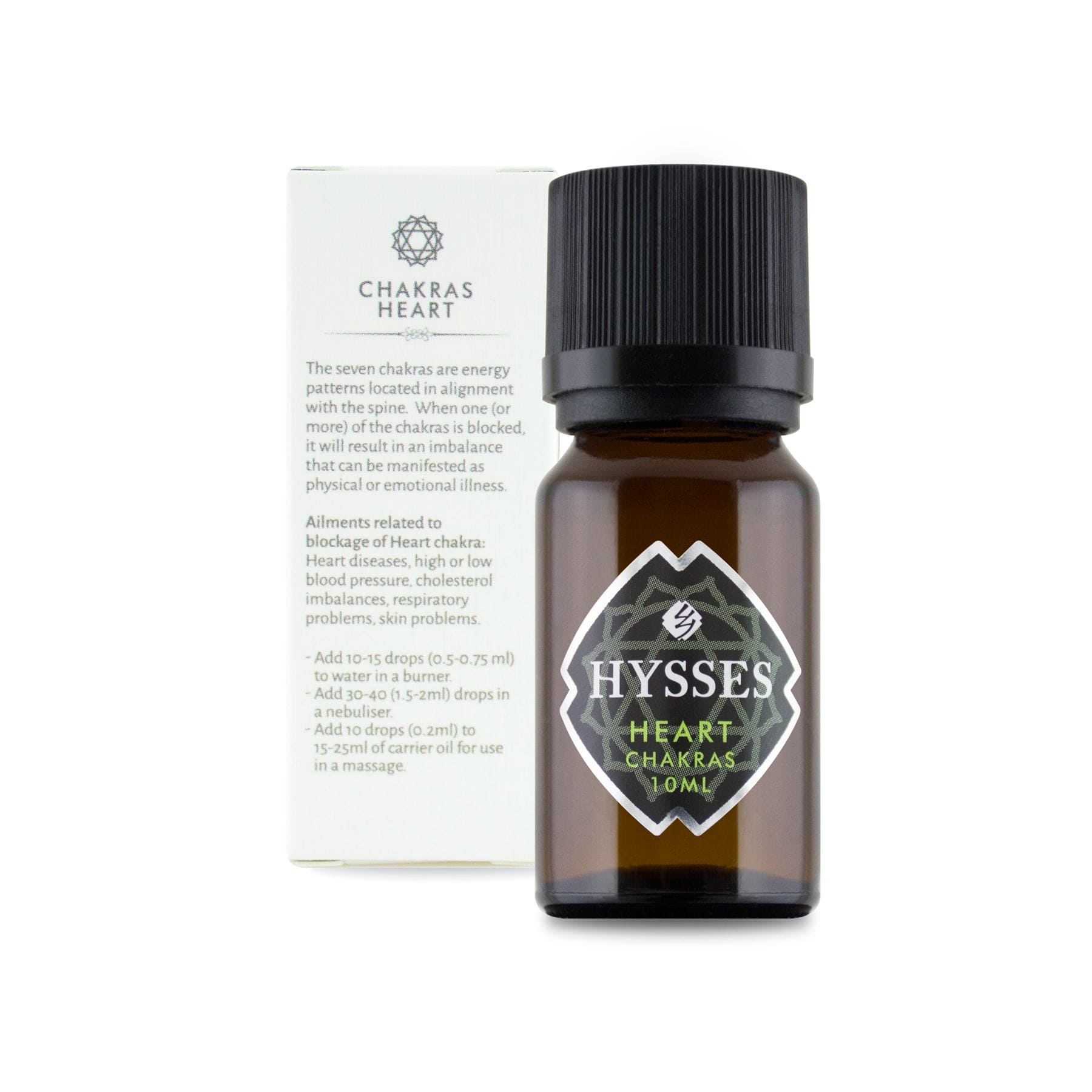 Hysses Essential Oil 10ml Chakras, Heart (Sandalwood & Ylang Ylang)