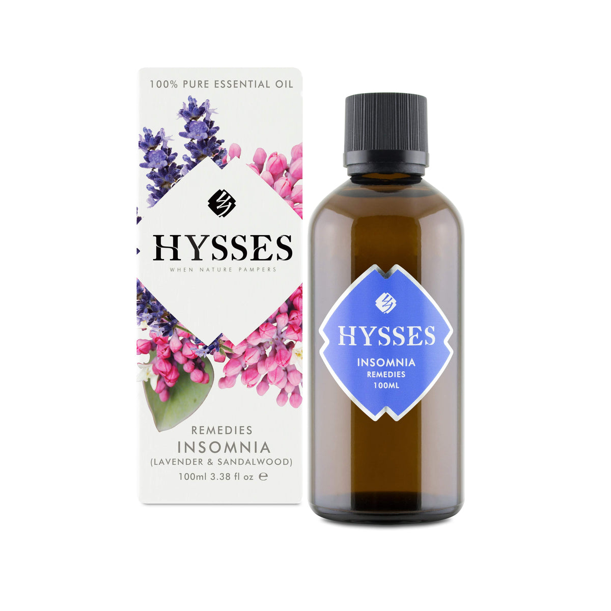 Hysses Essential Oil 100ml Remedies, Insomnia (Lavender &amp; Sandalwood)
