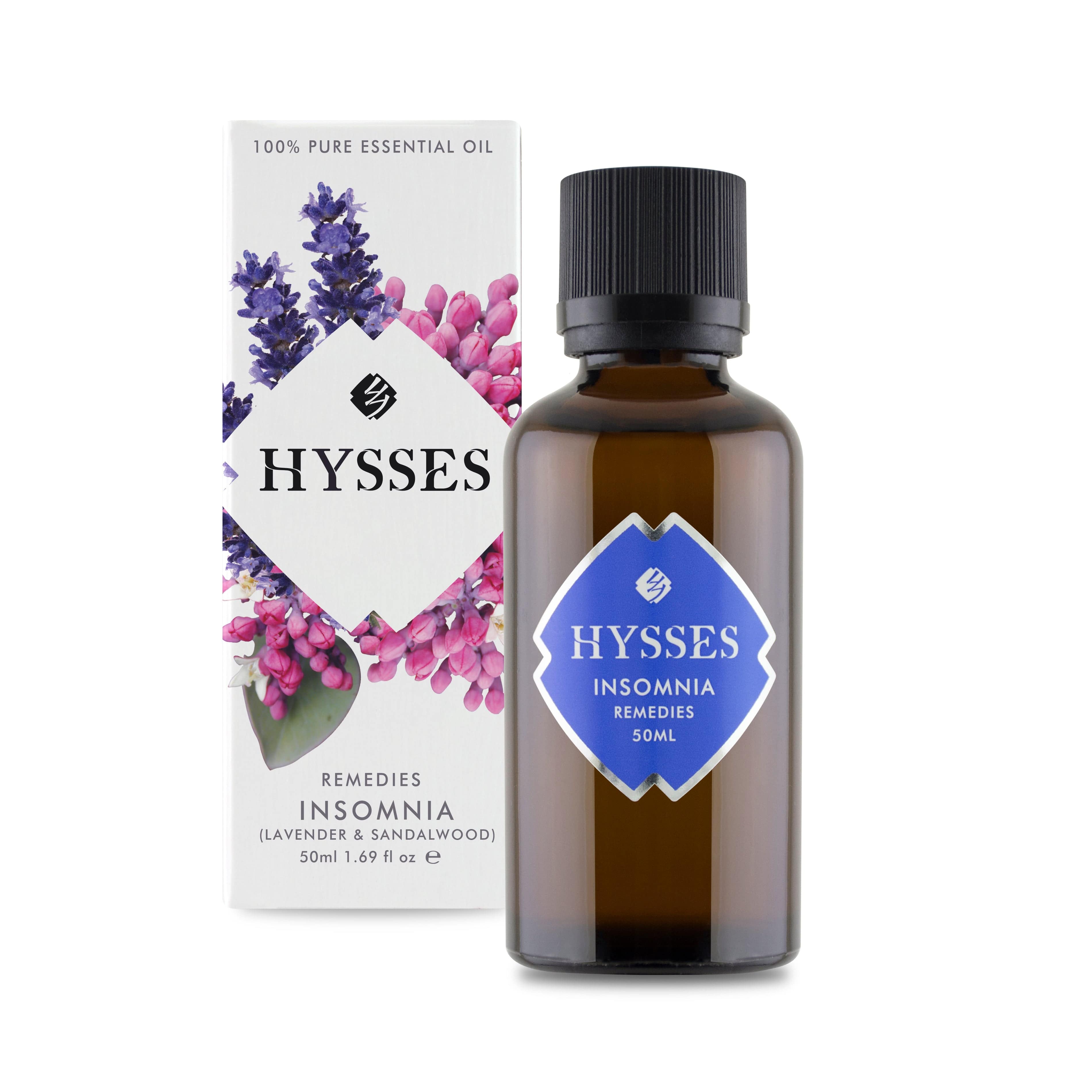 Hysses Essential Oil 50ml Remedies, Insomnia (Lavender & Sandalwood)