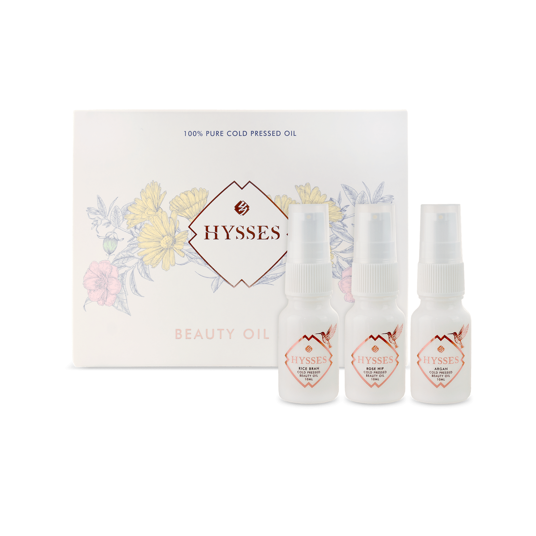 Hysses Face Care Beauty Oil Miniatures (Argan, Rice Bran, Rosehip)