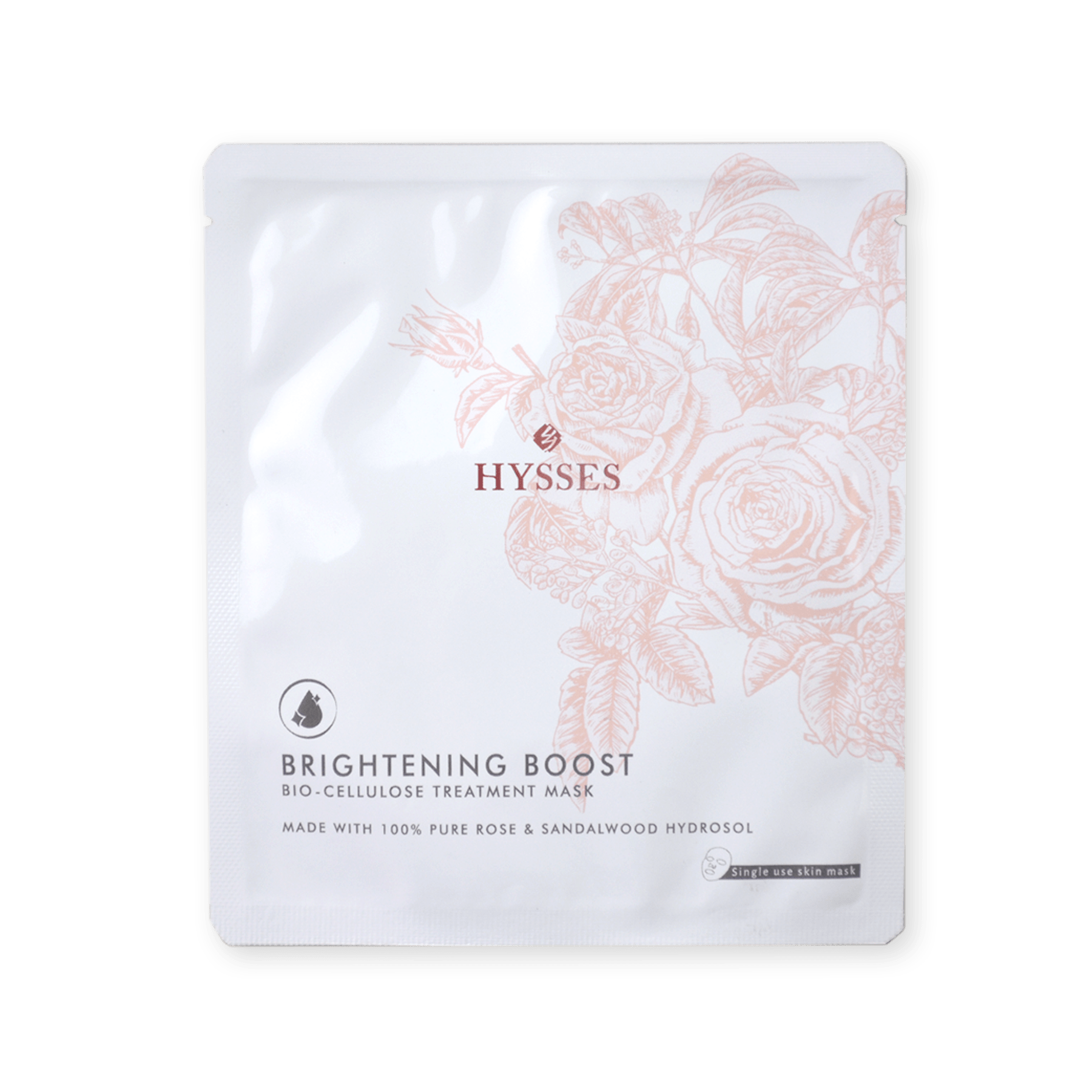 Hysses Face Care Bio Cellulose Mask Brightening Rose Sandalwood (Box of 4)