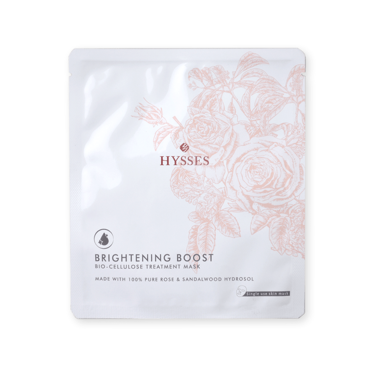 Hysses Face Care Bio Cellulose Mask Brightening Rose Sandalwood (Box of 4)