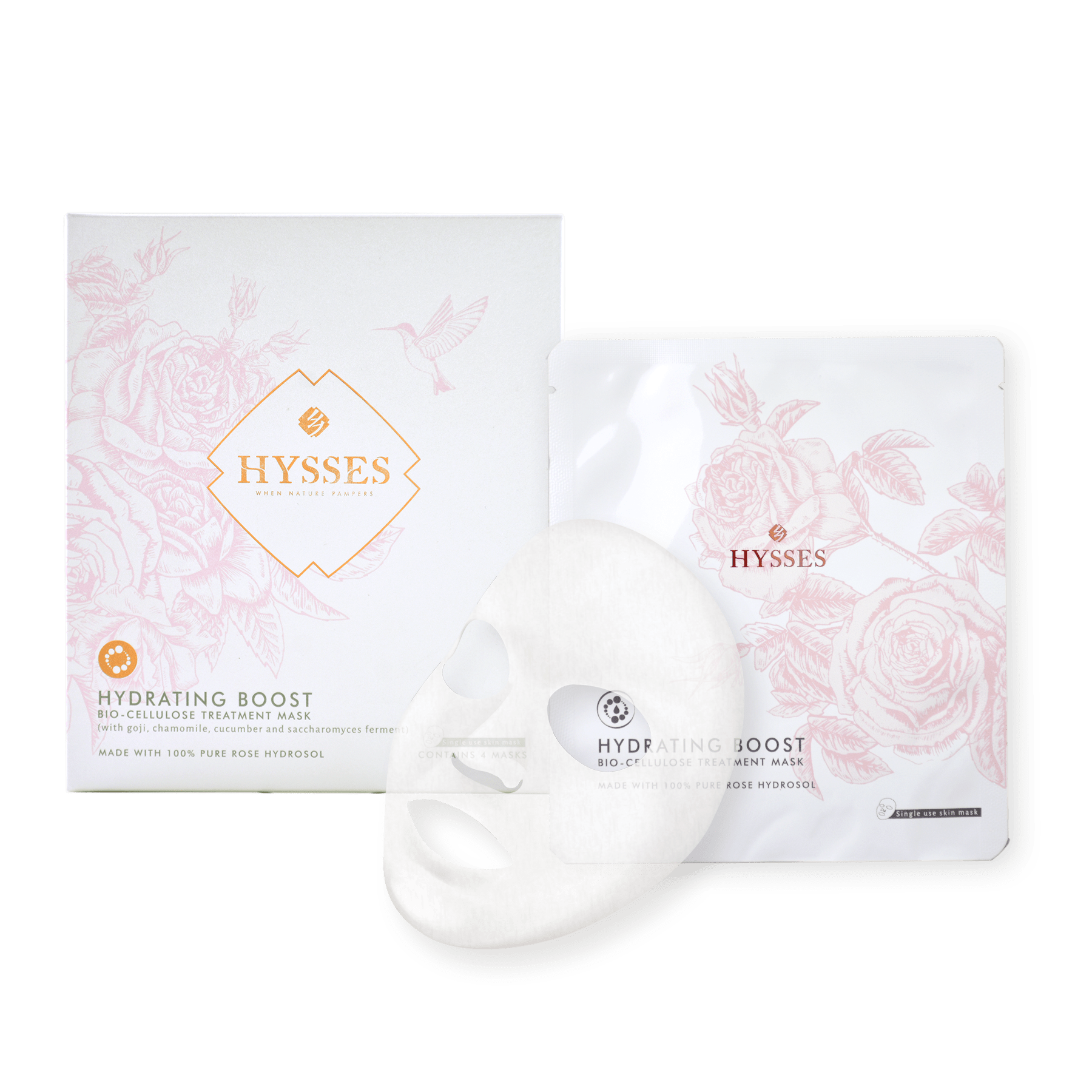 Hysses Face Care Bio Cellulose Mask Hydrating Rose