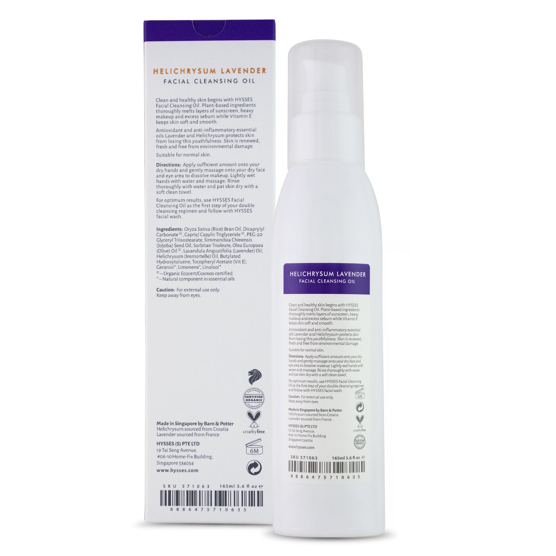 Hysses Face Care Facial Cleansing Oil Helichrysum Lavender