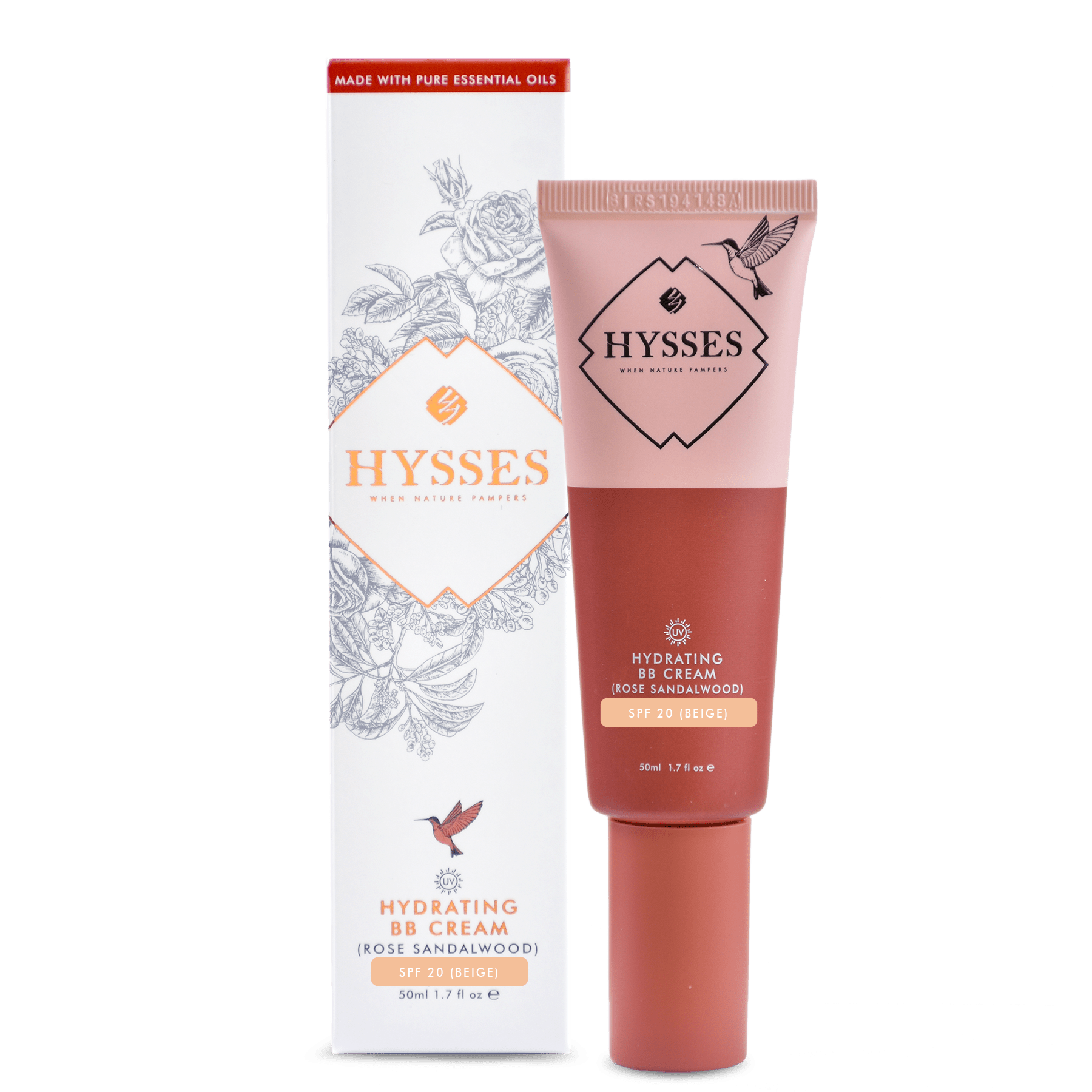 Hysses Face Care Hydrating BB Cream Rose Sandalwood SPF20