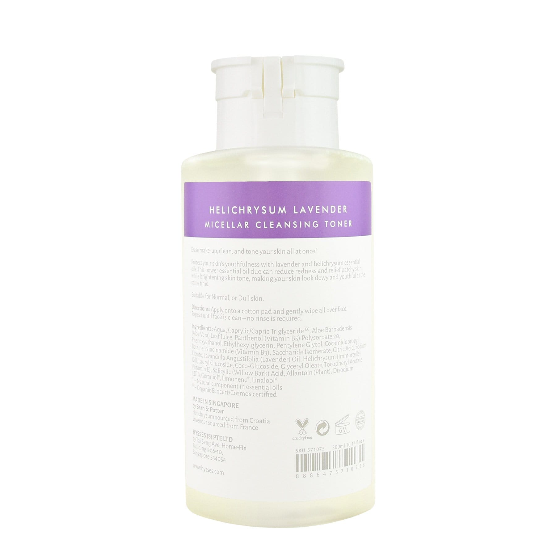 Hysses Face Care Micellar Cleansing Toner Helichrysum Lavender @RM95.92