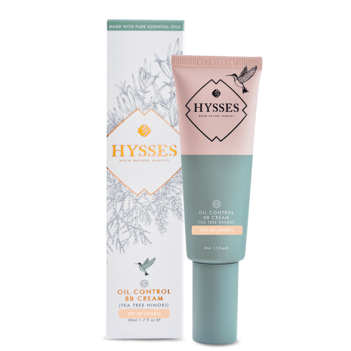 Hysses Face Care Ivory Oil Control BB Cream Tea Tree Hinoki SPF20