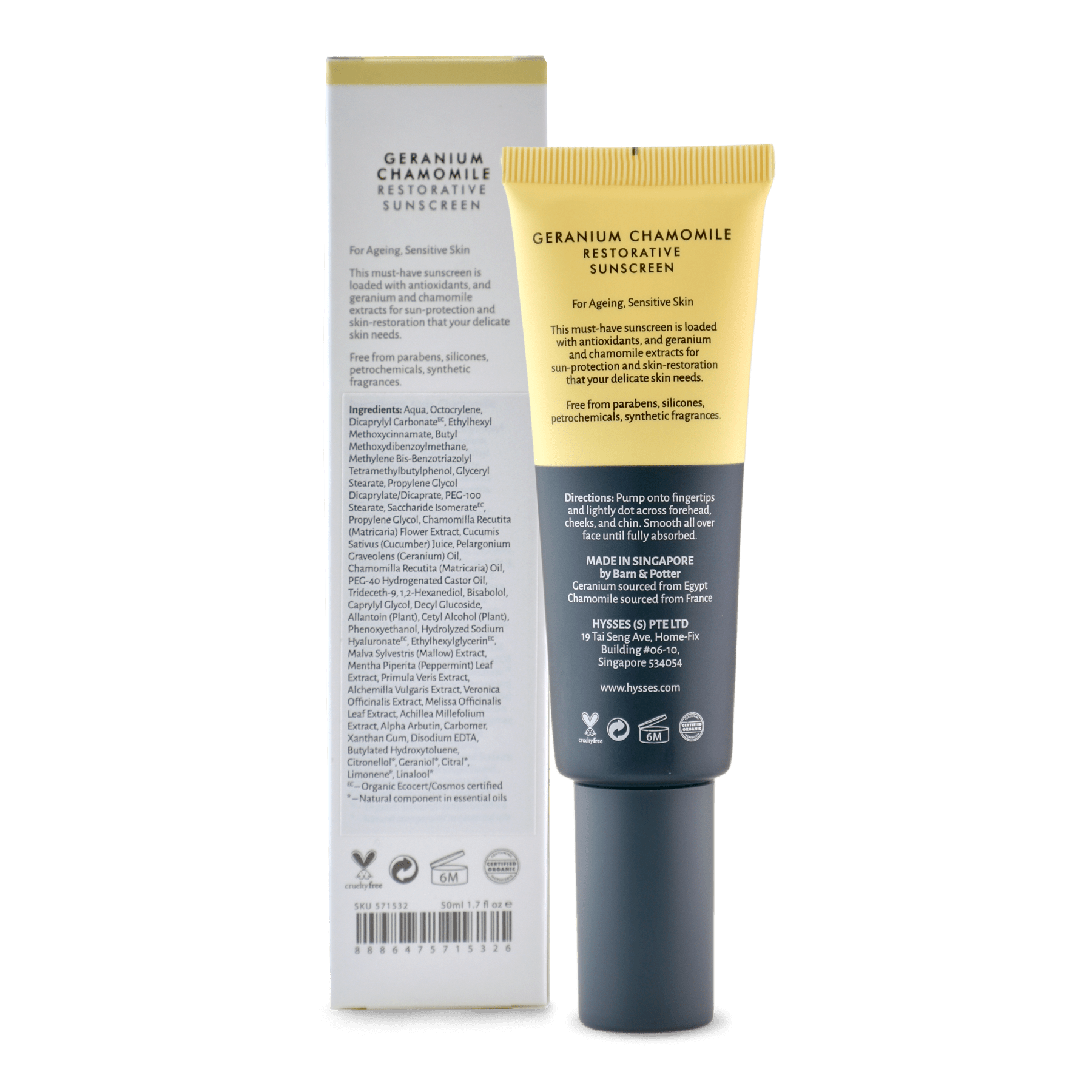 Hysses Face Care Restorative Sunscreen Geranium Chamomile SPF 40 / PA++