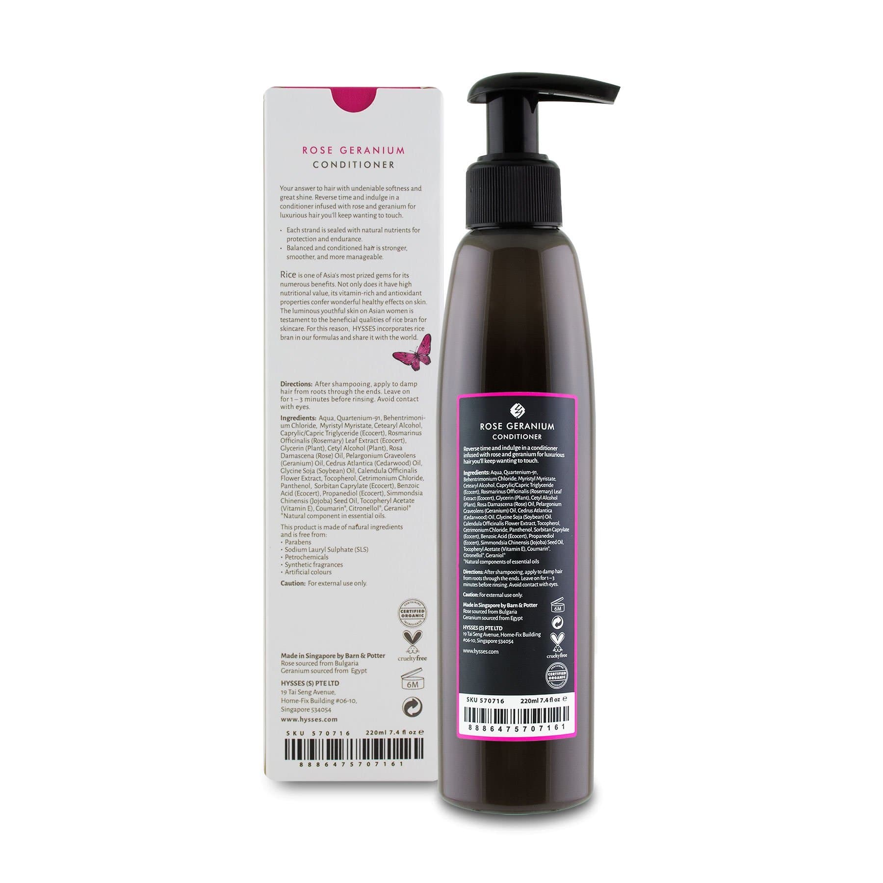 Hysses Hair Care Conditioner Rose Geranium, 220ml