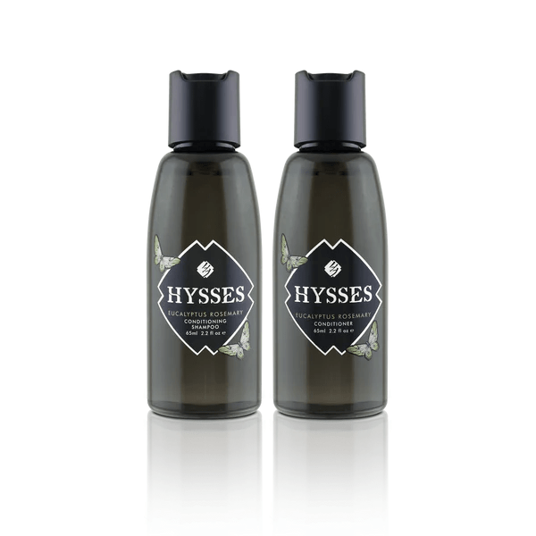 Hysses Hair Care Travel Gift Set (Shampoo &amp; Conditioner) Eucalyptus Rosemary, 65ml