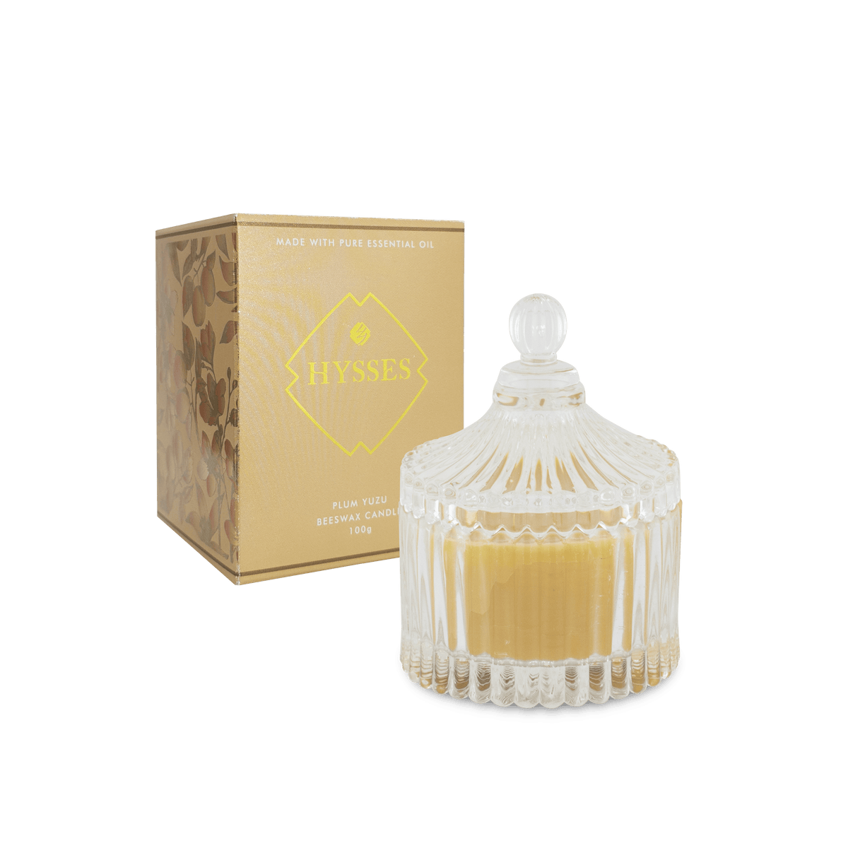 Hysses Home Scents 100g Beeswax Candle Plum Yuzu