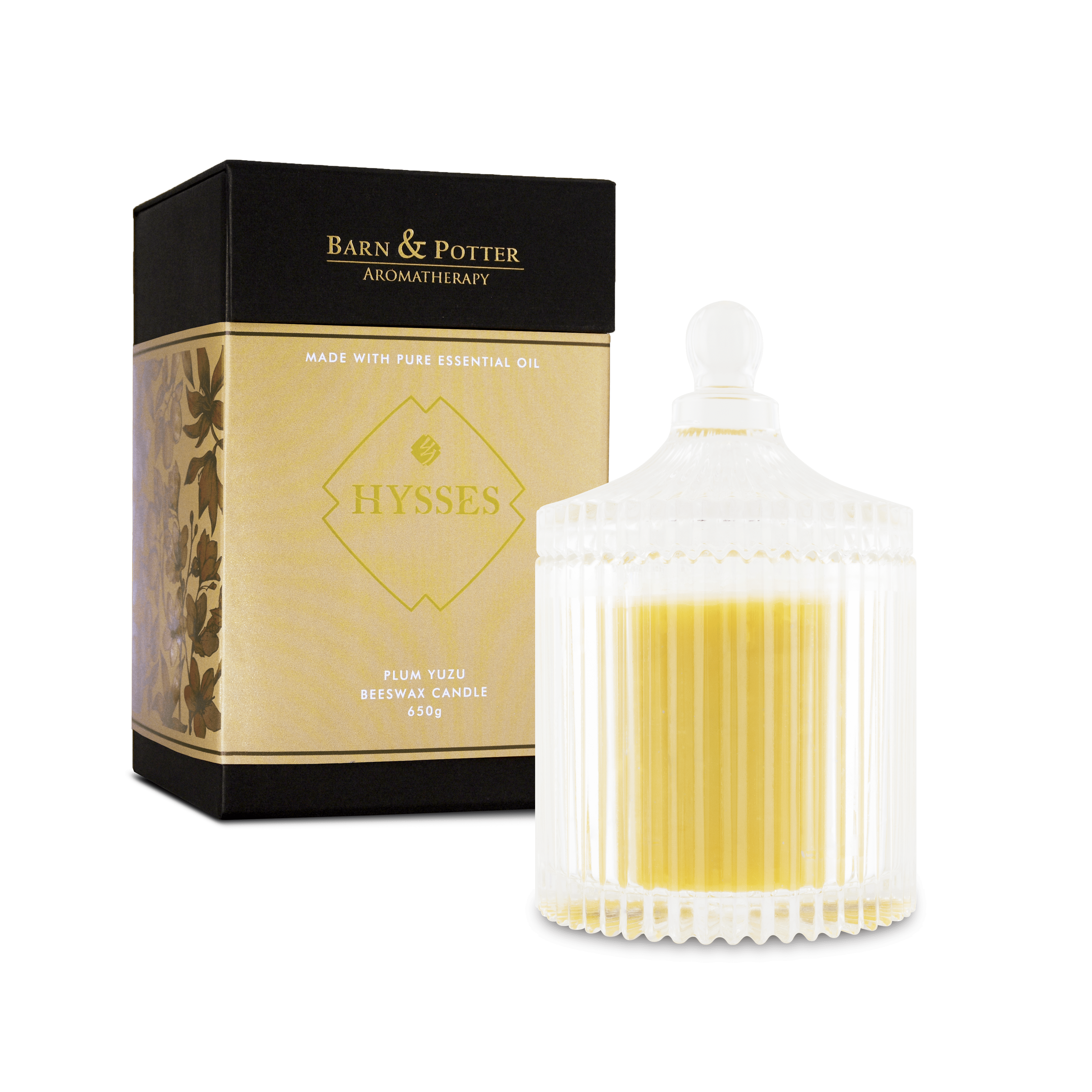 Hysses Home Scents 650g Beeswax Candle Plum Yuzu