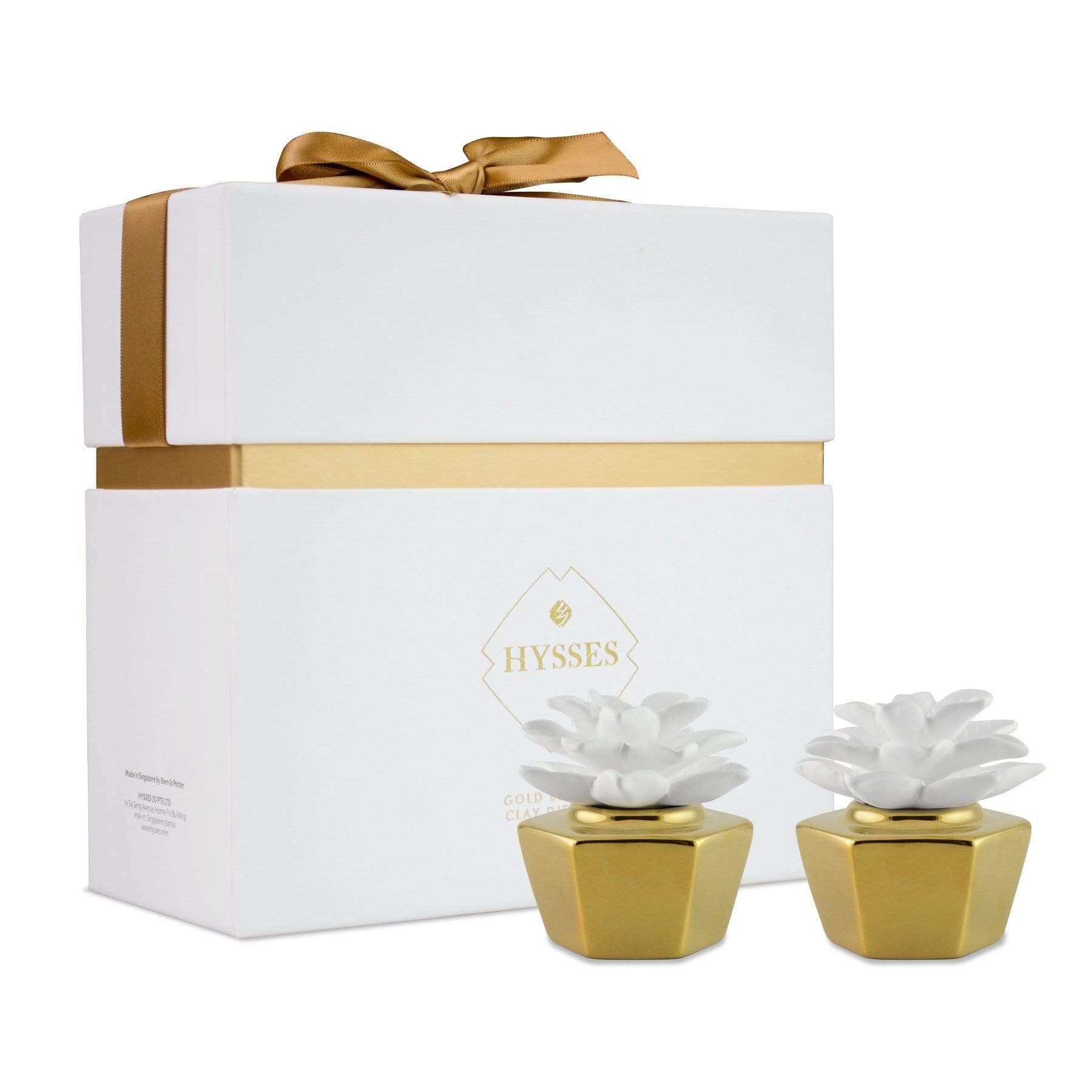 Hysses Home Scents Default Elegance Gold Clay Diffuser Set of 2